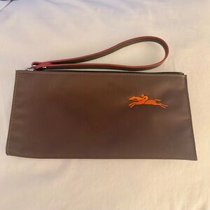 Longchamp  Wristlet with Orange Logo